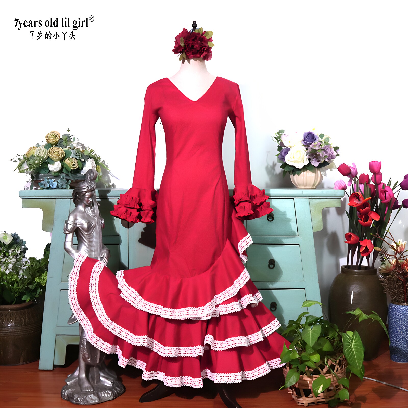 定做舞蹈服热销Flamenco 佛朗明哥佛拉门戈西班牙舞裙春服ENE22