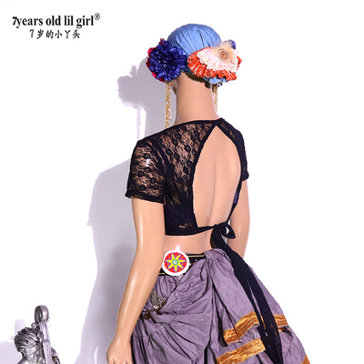 7yearsoldlilgirl蕾丝V领露背