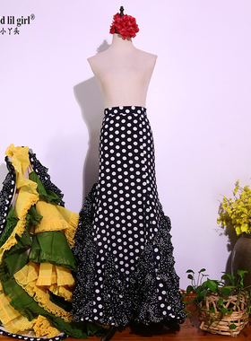 定做弗拉门戈长尾裙bata裙演出Flamengo西班牙舞裙品牌设计CWQ28