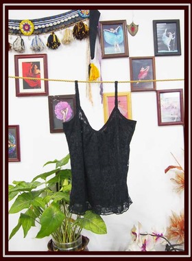 肚皮舞原创品牌上衣新款韩国蕾丝吊带背心7岁的小丫头DE13