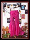 肚皮舞品牌设计台湾水沙小屁帘高侧衩荷叶边喇叭裤 GC43