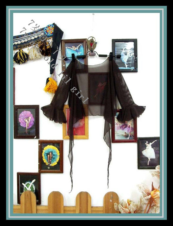 肚皮舞热销中袖新款网纱台湾水沙小喇叭袖上衣经典CD50