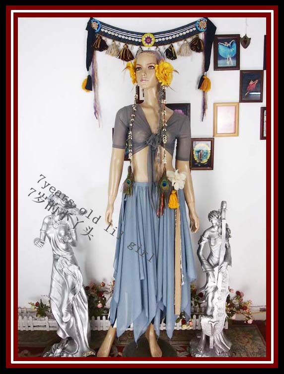 肚皮舞短袖网纱新款 台湾水沙5分袖小上衣设计师品牌CC163