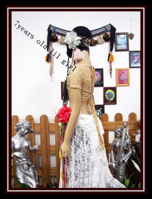 ATS部落肚皮舞原创设计韩国蕾丝V领露背choli短袖上衣DQ77