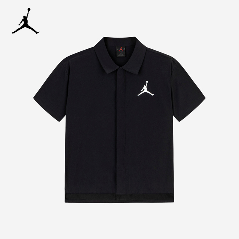 Nike JORDAN耐克飞人男童夏季凉感短袖衬衫休闲运动简约经典衬衫