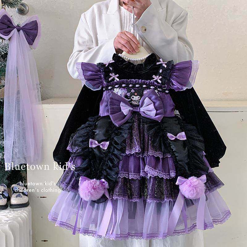 英国Next Naive女童连衣裙冬装2025新款儿童库洛米卡通女孩加绒洛