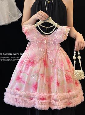 英国Next Naive女童翅膀公主裙夏装2025新款儿童生日礼服裙子洋气