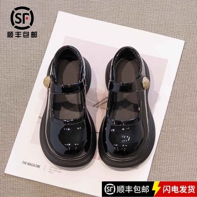 真皮女童小皮鞋春秋新款儿童乐福鞋小香风黑色软底鞋学院风公主演