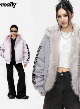Supereally  美式潮牌宽松百搭创意设计内里保暖防寒男女同款棉服