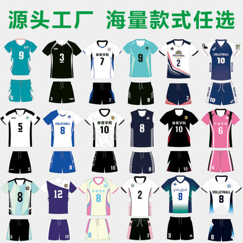 男女款专业排球服套装全身定制数码印制速干气排球服比赛训练队服