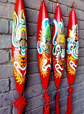 秦雍纯手工45厘米京剧梭子马勺脸谱火锅店墙面装饰挂件中国风礼品