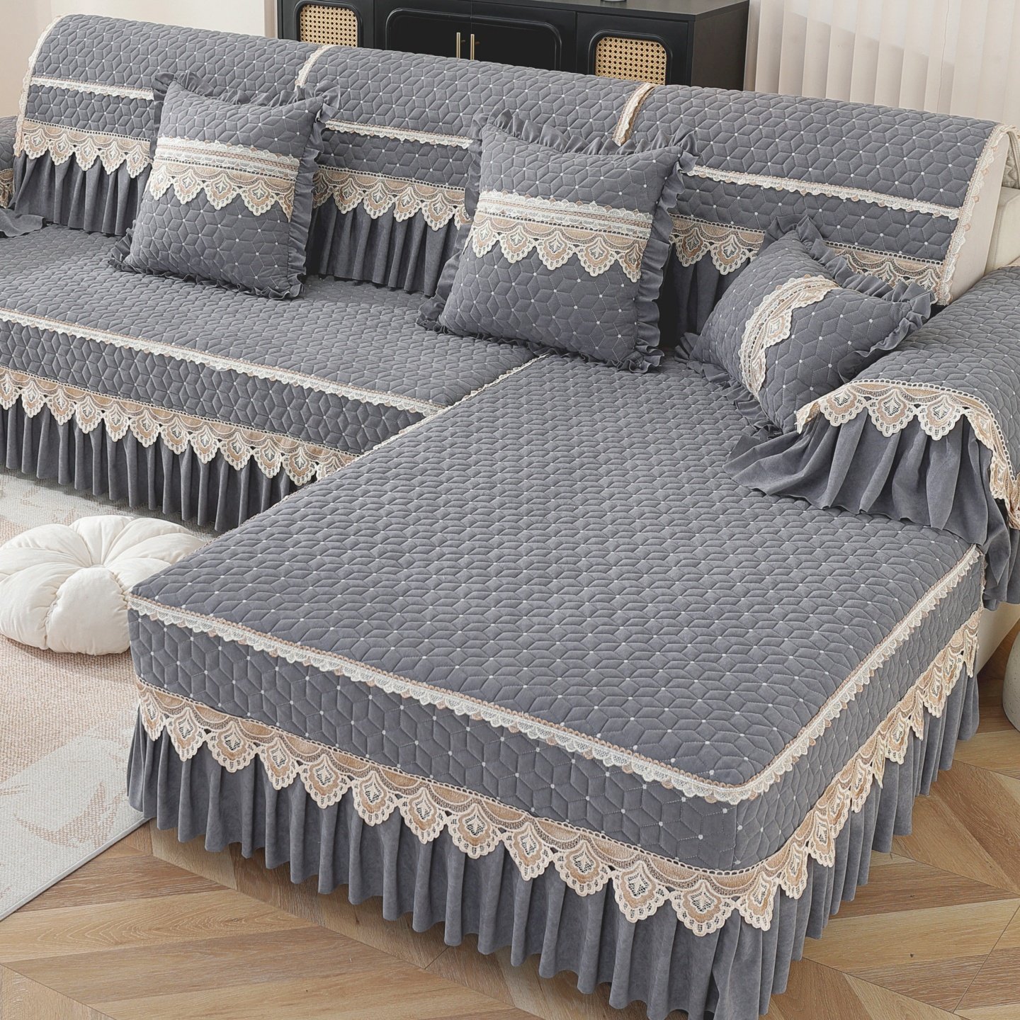 欧式高档沙发垫布艺防滑沙发套罩盖布纯色皮贵妃全包定做四季通用