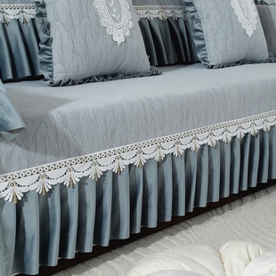 新款雪尼尔高档欧式沙发垫布艺防滑沙发套罩贵妃坐垫定做四季通用