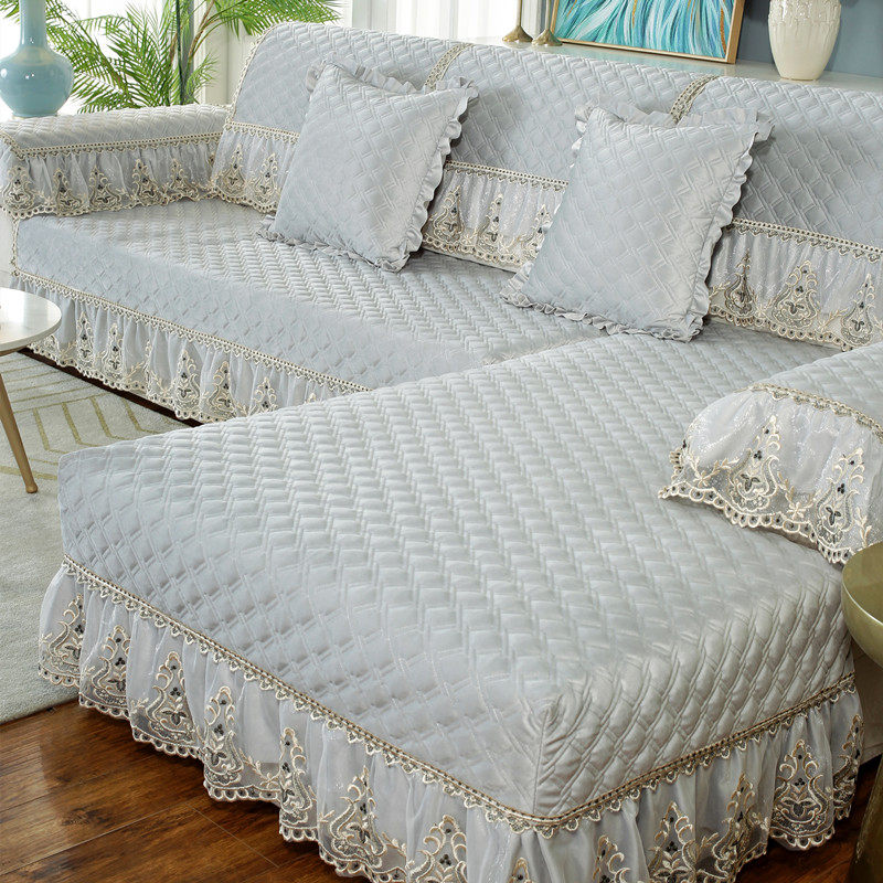 欧式高档毛绒沙发垫加厚纯色防滑纯色皮沙发套罩贵妃垫子定做冬季