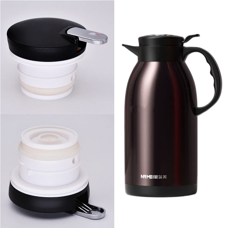 恩尔美温显不锈钢保温壶盖子通用壶盖配件水壶出水开关防漏杯盖