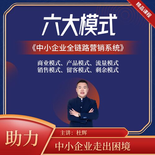 企业商业模式营销思维业绩生意策划视频课程销售技巧实战案例杜辉