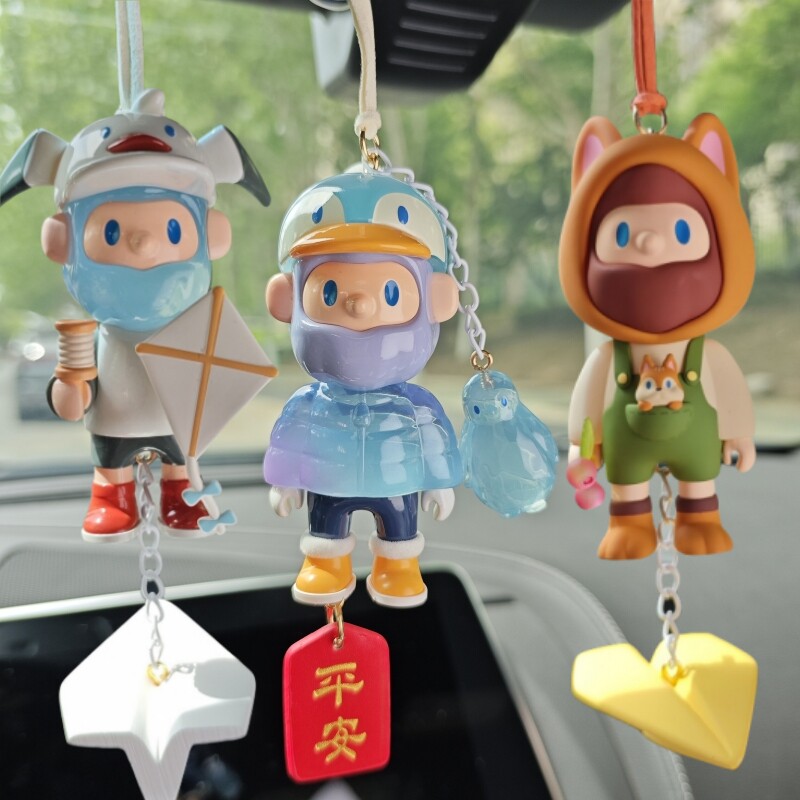正版bob奇遇冒险系列盲盒9代男友潮玩手办后视镜车挂车载挂件车饰