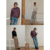 280g基础百搭宽松休闲日系长袖 可乐生活CARPEM 100%纯棉短款 T恤男