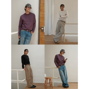 可乐生活CARPEM 100%纯棉短款280g基础百搭宽松休闲日系长袖T恤男