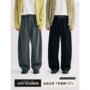 可乐生活CARPEM天丝羊毛秋冬复合直筒宽松通勤好莱坞休闲西裤男女