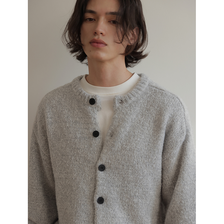 可乐生活CARPEM 厚实短款开衫毛衣百搭宽松慵懒感纯色针织外套