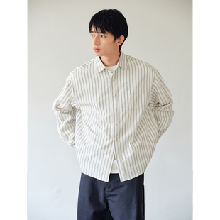 衬衫 可乐生活CARPEM春夏干净清爽短款 泡泡条纹少年感日系宽松长袖