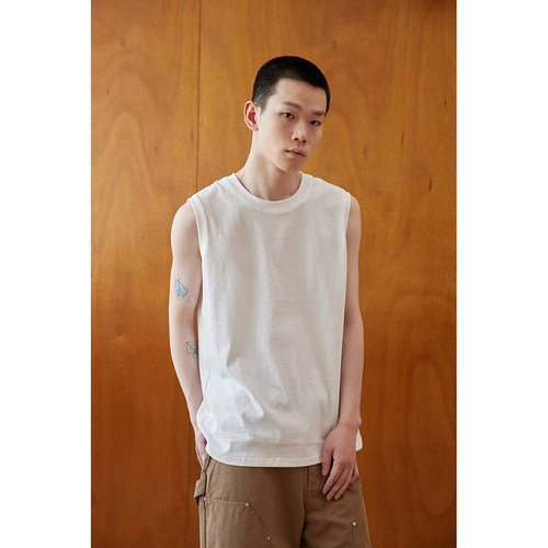 可乐生活自制背心米白深灰