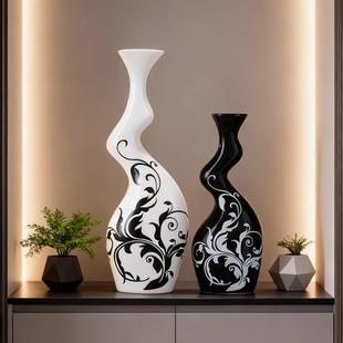 现代简约家居陶瓷花瓶装饰工艺品摆设电视柜创意酒柜客厅插花摆件