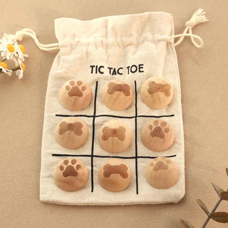 你可居法式趣味井字棋玩具儿童益智户外休闲娱乐九宫格实木