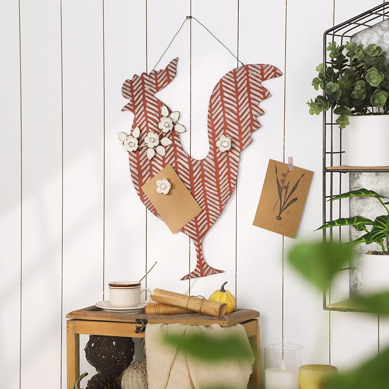 你可居户外公鸡挂件阳台墙上便签板铁艺照片墙墙面装饰遮挡