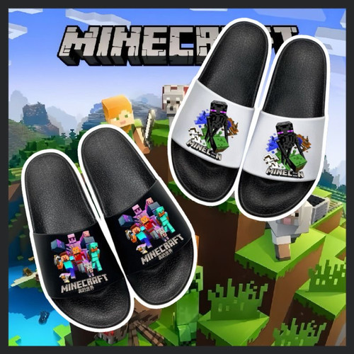 我的世界新款ins防滑拖鞋Minecraft夏季儿童外出居家浴室宿舍凉拖