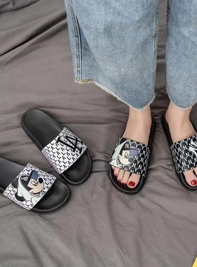 夏季拖鞋女家居情侣2020新款联名室内浴室防滑软底男夏卡通一字拖