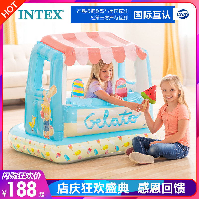 INTEX充气城堡儿童帐篷游戏玩具屋室内公主屋海洋球池游乐场