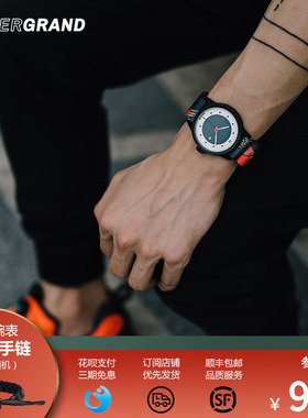 hypergrand哈派格手表男学生进口大表盘防水尼龙带石英日历情侣表