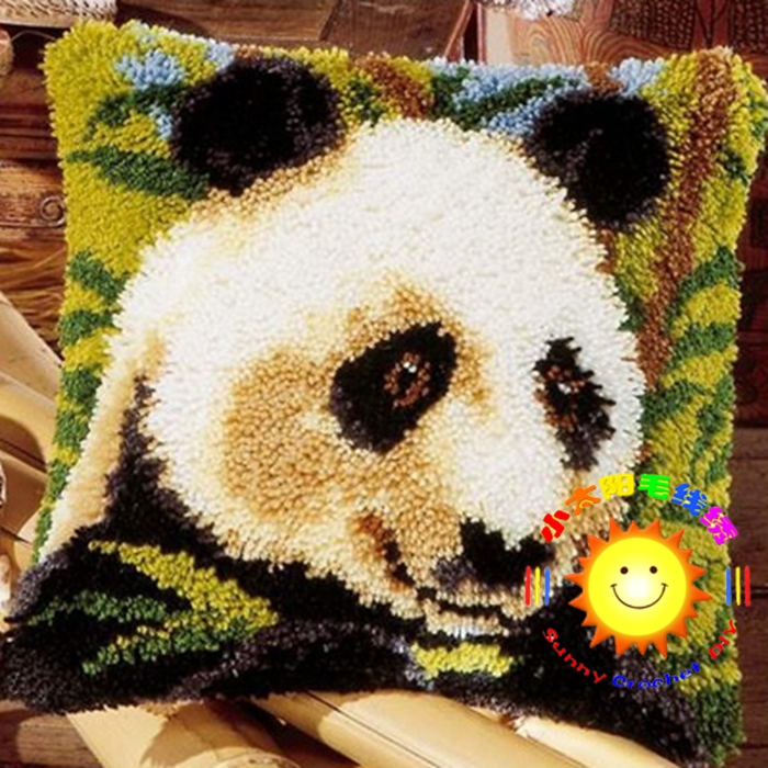 Latch Hook钩针绣/抱枕/段段绣/绒绣/毛线绣 熊猫
