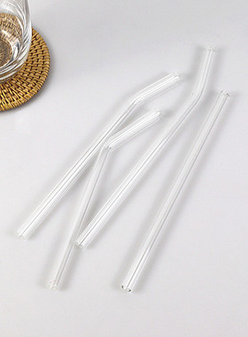 玻璃吸管非一次性耐热防口红透明环保大人小孩珍珠奶茶弯头饮管