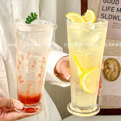 耐热八角玻璃水杯奶茶店水果茶杯