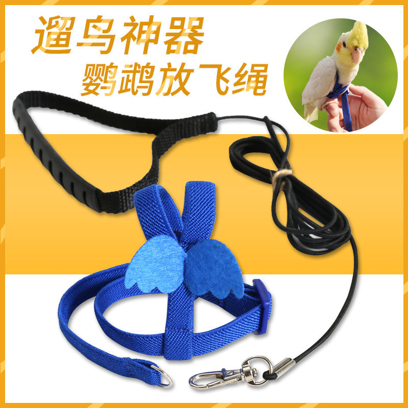 鹦鹉鸟放飞绳衣服虎皮牡丹玄风飞行背带牵引遛鸟绳外出训练绳用品