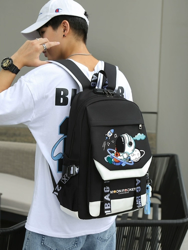 Космонавт, трендовый ранец для отдыха, рюкзак для школьников, для средней школы