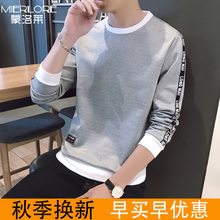 印花休闲韩版 t恤圆领上衣 情侣男女长袖 新款 卫衣男2019秋季 时尚