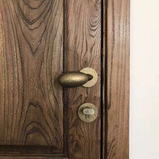 美式 仿古铜室内门锁中古风房门锁鸭鹅蛋形把手黄古铜静音磁吸门锁