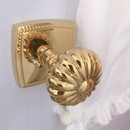 美式铜锁金色门锁轻奢南瓜球形锁室内浴室锁法式卫生间静音房门锁