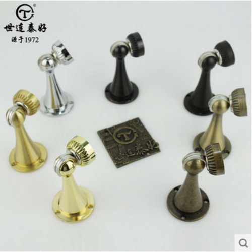 美式全铜防撞地吸仿古双用门挡