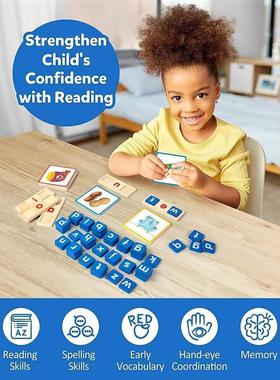 Wooden Reading Letters Spelling Games sightword blocks英文拼
