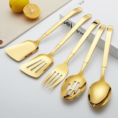 1/2/5 Pcs Dinnerware Set 304 Stainless Steel Serving Spoon F