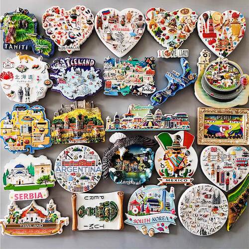 Fridge Magnets Decor Japan Korea Germany Russia New Zealand