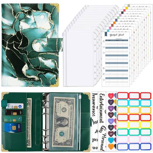 A6 Colorful Money Budget Planner Binder With Zipper Envelope