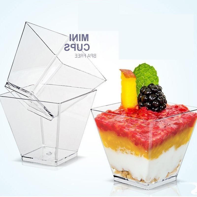 25/50/100pcs 60ML Disposable Plastic Dessert Cups Portion