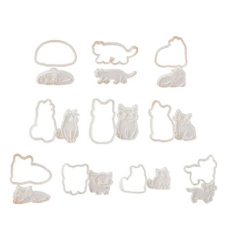 Portable Cats Cookie Molds Baking Stamp for Making Biscuits