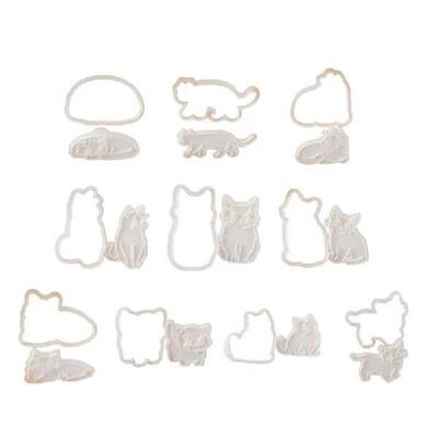 Portable Cats Cookie Molds Baking Stamp for Making Biscuits